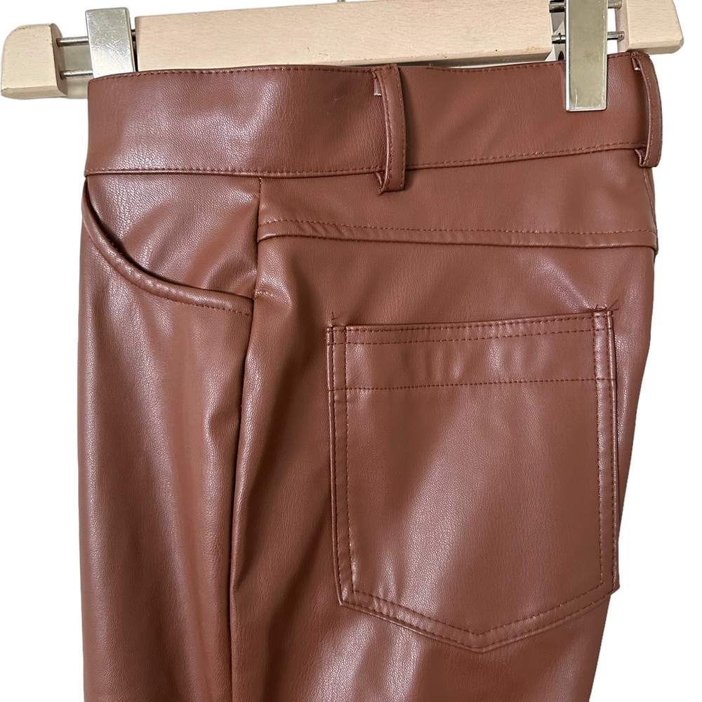 Zara Leather Pants, Woman Size S, Brown - Picture 4 of 8